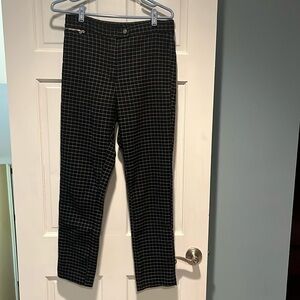 Black checked pants purchased at H&M in Italy